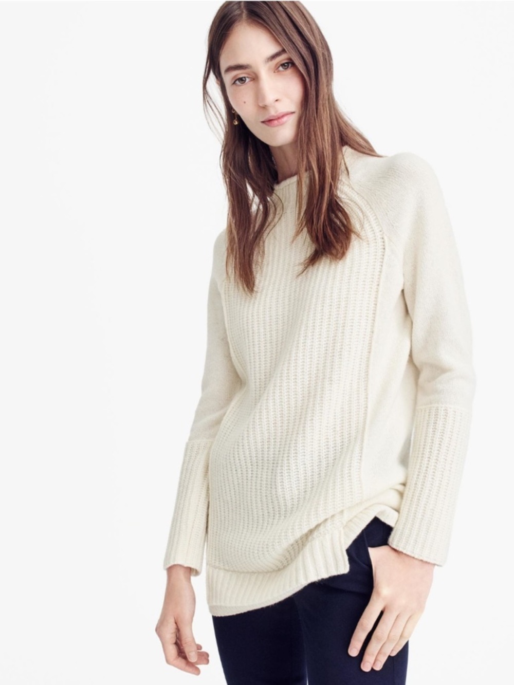 J.Crew Mockneck tunic wool sweater Natural Size Small item H4391 J